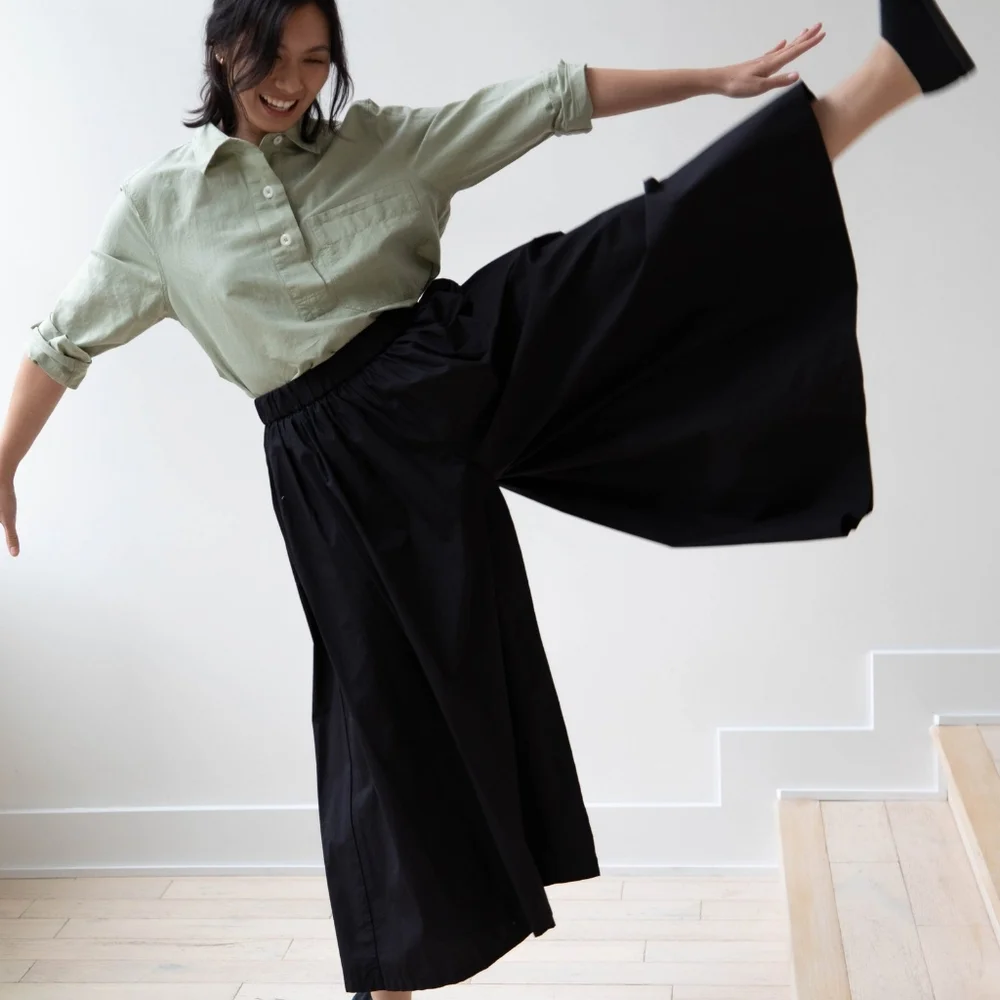 Cream Cotton And Hemp Apuntob‎ Culottes - Picture 3 of 8